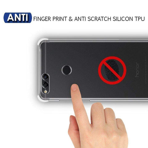 Image of REALIKE® Huawei Honor 7X Back Cover Flexible Carbon Fiber Design Light weight Shockproof Back Case for Honor 7X (BLACK) (Clear)