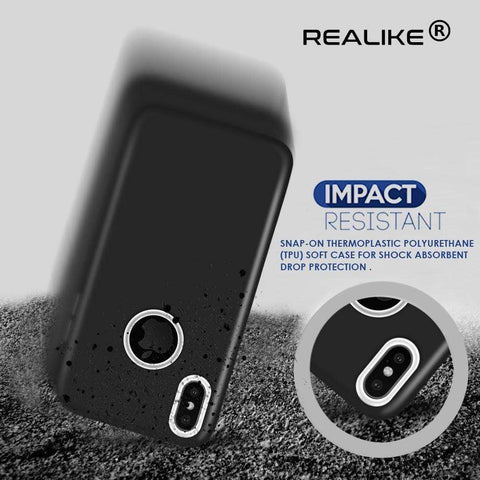 Image of REALIKE&reg; iPhone X 360° Back Cover, Ultra Thin Slim Hard Premium 360° PC Case For iPhone X (BLACK)