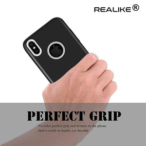REALIKE&reg; iPhone X 360° Back Cover, Ultra Thin Slim Hard Premium 360° PC Case For iPhone X (BLACK)