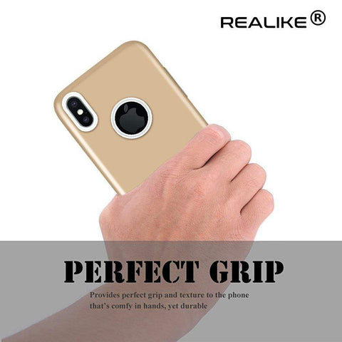 Image of REALIKE® iPhone X 360° Back Cover, Ultra Thin Slim Hard Premium 360° PC Case For iPhone X (GOLD)