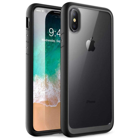 Image of REALIKE® iPhone X Back Cover, Beetle Series Premium Hybrid Protective Frost Clear Case for Apple iPhone X (BLACK)
