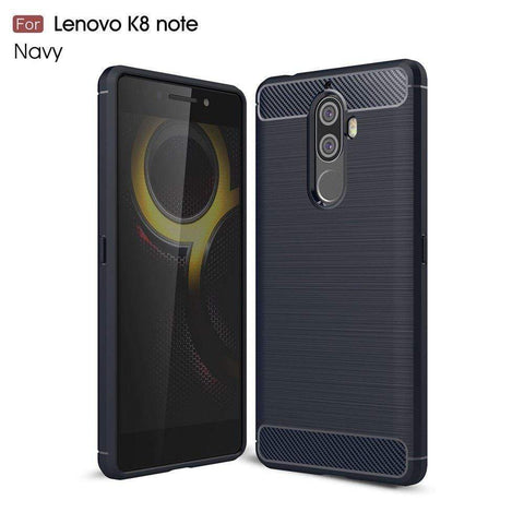 Image of REALIKE&reg; Lenovo K8 Note Cover, Flexible Carbon Fiber Design Lightweight Shockproof Back Cover for Lenovo K8 Note - Metallic Blue