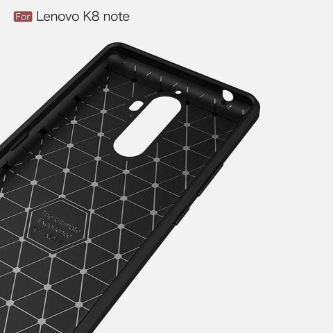 Image of REALIKE&reg; Lenovo K8 Note Cover, Flexible Carbon Fiber Design Lightweight Shockproof Back Cover for Lenovo K8 Note - Metallic Blue
