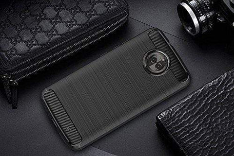 Image of REALIKE® MOTO X4 Back Cover, Flexible Carbon Fibre Design Light Weight Shockproof Back Cover For Motorola Moto X4 (Black)