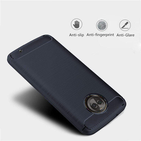 Image of REALIKE® MOTO X4 Back Cover, Flexible Carbon Fibre Design Light Weight Shockproof Back Cover For Motorola Moto X4 (Blue)