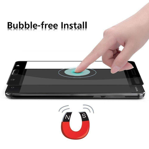 Image of REALIKE® Nokia 8 Back Case with Screen Protector Combo, Carbon Fiber Premium Quality Back Case with 9H Full Coverage HD Clear Tempered Glass for Nokia 8 (Black)