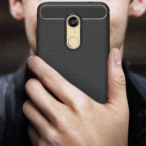 Image of REALIKE® Redmi Note 5 Back Cover, Branded Case With Ultimate Protection From Drops, Flexible Carbon Fiber Back Cover For Xiaomi Redmi Note 5-2018 (REDMI NOTE 5, BLACK)