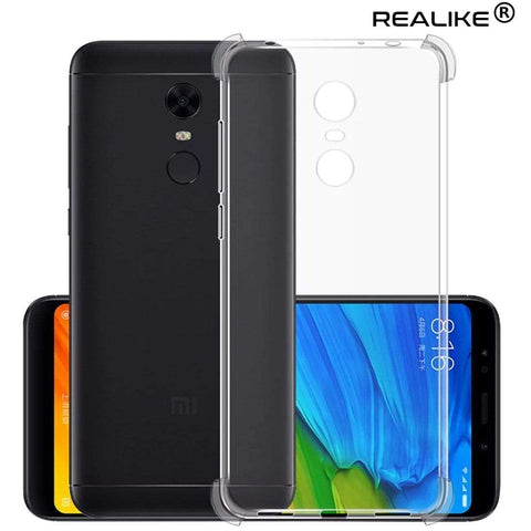 Image of REALIKE® Redmi Note 5 Back Cover, Branded Case With Ultimate Protection From Drops, Flexible Carbon Fiber Back Cover For Xiaomi Redmi Note 5-2018 (REDMI NOTE 5, CLEAR)
