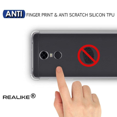 Image of REALIKE® Redmi Note 5 Back Cover, Branded Case With Ultimate Protection From Drops, Flexible Carbon Fiber Back Cover For Xiaomi Redmi Note 5-2018 (REDMI NOTE 5, CLEAR)