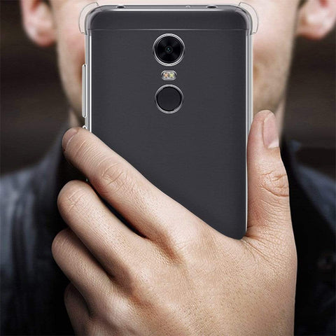 Image of REALIKE® Redmi Note 5 Back Cover, Branded Case With Ultimate Protection From Drops, Flexible Carbon Fiber Back Cover For Xiaomi Redmi Note 5-2018 (REDMI NOTE 5, CLEAR)