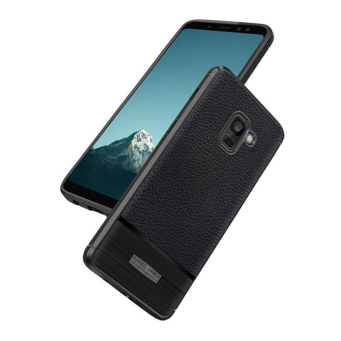 Image of REALIKE® Samsung A8 Plus Cover, Anti-fingerprint Soft Back Cover Case for Samsung A8 Plus 2018 (Metallic Black)