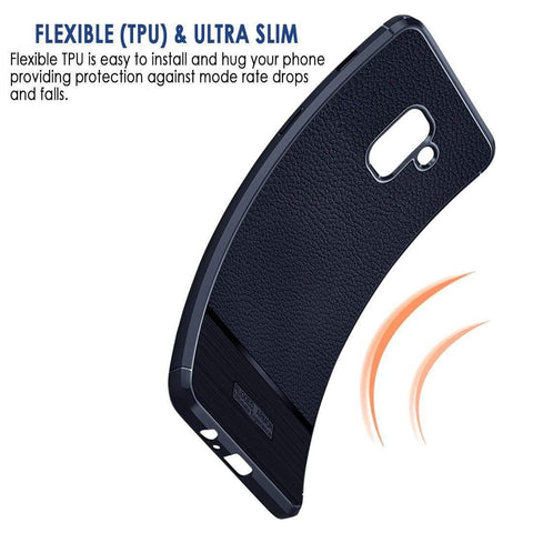 Image of REALIKE® Samsung A8 Plus Cover, Anti-fingerprint Soft Back Cover Case for Samsung A8 Plus 2018 (Metallic Blue)