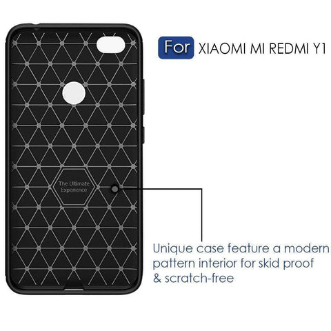 Image of REALIKE® Xiaomi Redmi Y1 Back Cover, Flexible Carbon Fiber Design Lightweight Shockproof Back Cover for Xiaomi Redmi Y1 (BLACK)