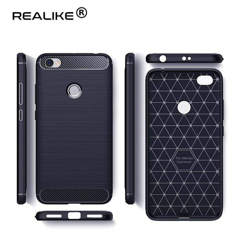 Image of REALIKE® Xiaomi Redmi Y1 Back Cover, Flexible Carbon Fiber Design Lightweight Shockproof Back Cover for Xiaomi Redmi Y1 (BLUE)