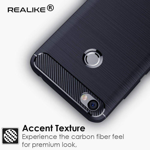 Image of REALIKE® Xiaomi Redmi Y1 Back Cover, Flexible Carbon Fiber Design Lightweight Shockproof Back Cover for Xiaomi Redmi Y1 (BLUE)