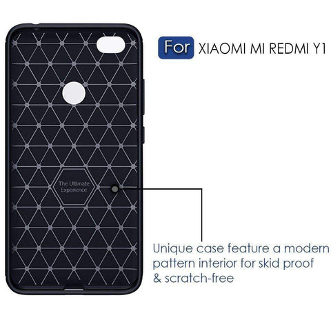 Image of REALIKE® Xiaomi Redmi Y1 Back Cover, Flexible Carbon Fiber Design Lightweight Shockproof Back Cover for Xiaomi Redmi Y1 (BLUE)