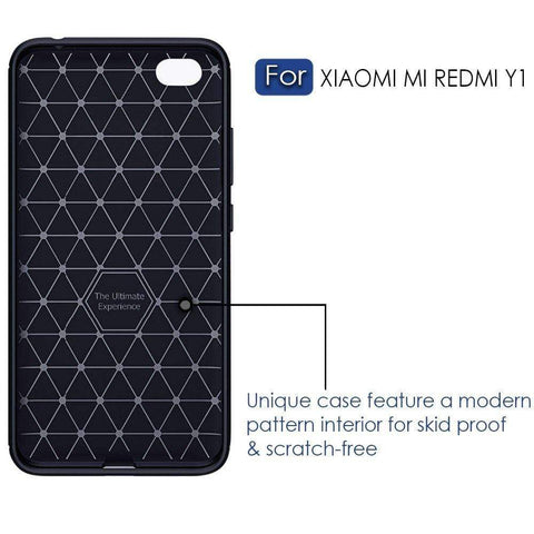 Image of REALIKE® Xiaomi Redmi Y1 Lite Back Cover, Flexible Carbon Fiber Design Lightweight Shockproof Back Cover for Xiaomi Redmi Y1 Lite - Metallic Blue (BLUE)