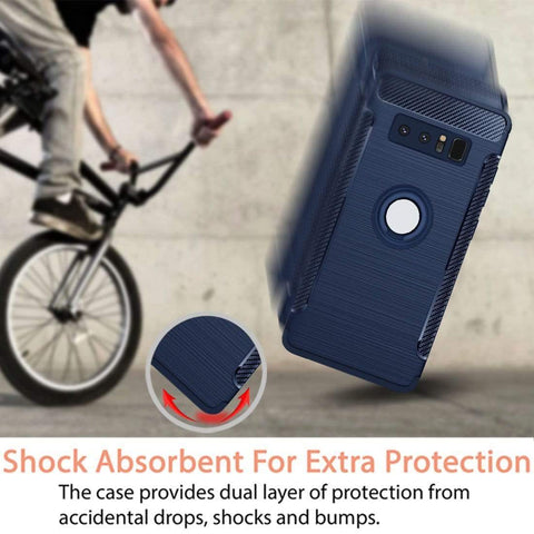 Image of REALIKE® Samsung Galaxy Note 8 Cover Flexible Carbon Fiber Design Lightweight Shockproof Ring Holder Magnatic Case For Samsung Galaxy Note 8