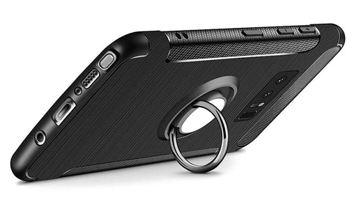 REALIKE® Samsung Galaxy Note 8 Cover Flexible Carbon Fiber Design Lightweight Shockproof Ring Holder Magnatic Case For Samsung Galaxy Note 8 (BLACK)