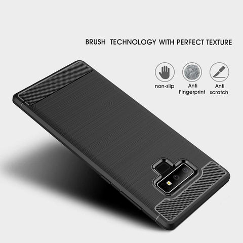 Image of REALIKE Samsung Galaxy Note 9 Cover Flexible Carbon Fiber Design Lightweight Shockproof Case for Samsung Galaxy Note 9-2018 (Carbon Black)