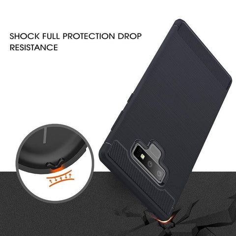 Image of REALIKE Samsung Galaxy Note 9 Cover Flexible Carbon Fiber Design Lightweight Shockproof Case for Samsung Galaxy Note 9-2018 (Carbon Blue)