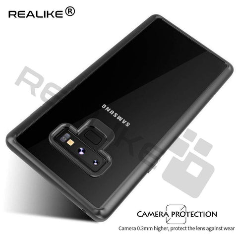 Image of REALIKE® Samsung Galaxy Note 9 Cover Flexible Transparent Lightweight Shockproof Case for Samsung Galaxy Note 9-2018 {Diamond Series Black}