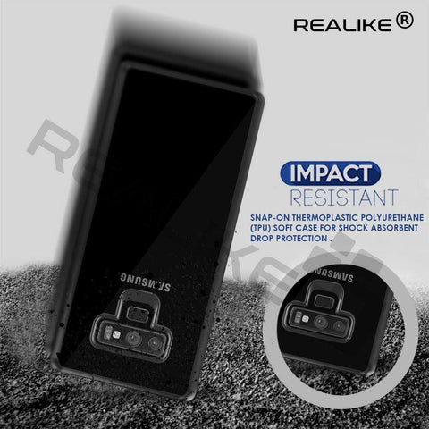 Image of REALIKE® Samsung Galaxy Note 9 Cover Flexible Transparent Lightweight Shockproof Case for Samsung Galaxy Note 9-2018 {Diamond Series Black}