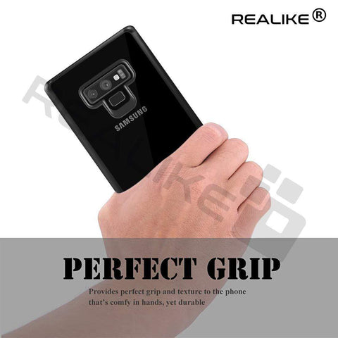 Image of REALIKE® Samsung Galaxy Note 9 Cover Flexible Transparent Lightweight Shockproof Case for Samsung Galaxy Note 9-2018 {Diamond Series Black}