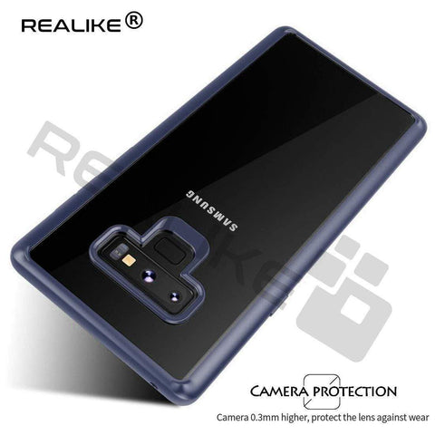 Image of REALIKE® Samsung Galaxy Note 9 Cover Flexible Transparent Lightweight Shockproof Case for Samsung Galaxy Note 9-2018 {Diamond Series Blue}