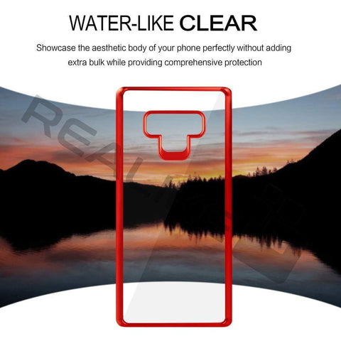 Image of REALIKE® Samsung Galaxy Note 9 Cover Flexible Transparent Lightweight Shockproof Case for Samsung Galaxy Note 9-2018 {Diamond Series Red}