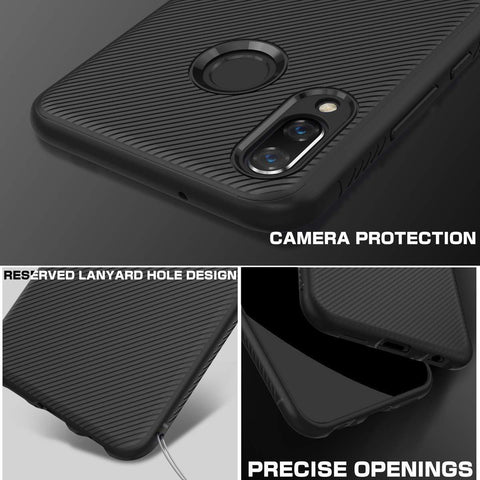 Image of REALIKE Samsung M20 Case, Flexible Carbon Fiber Full Shockproof Case for Samsung Galaxy M20 (Carbon Black)