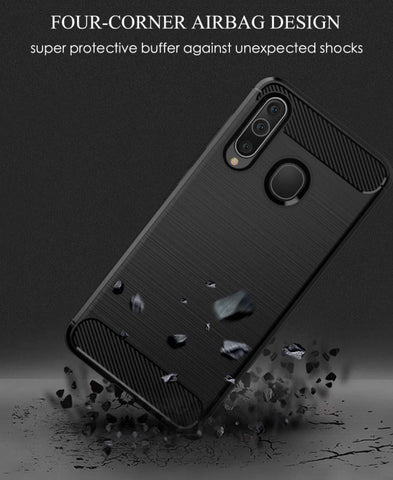 Image of REALIKE Samsung M40 Back Cover, Carbon Fiber Full Shockproof Back Case for Samsung M40 (Carbon Blue) (Carbon Blue)