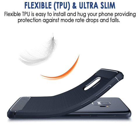 Image of REALIKE® Samsung S9 Back Cover, Branded Case With Ultimate Protection From Drops, Flexible Carbon Fiber Back Cover For SAMSUNG GALAXY S9-2018