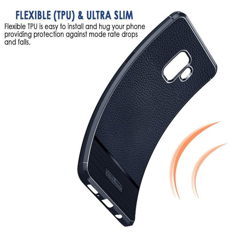 Image of REALIKE® Samsung S9 Back Cover, Branded Case With Ultimate Protection From Drops, Flexible Litchi Pattern Back Cover For SAMSUNG GALAXY S9-2018