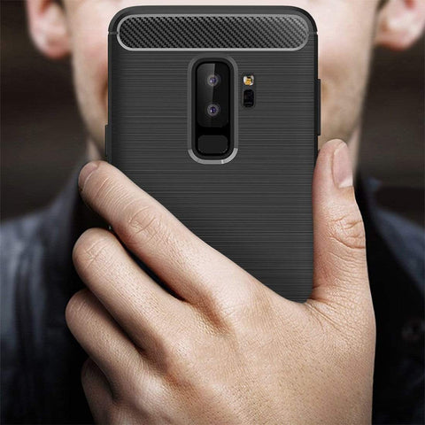 Image of REALIKE® Samsung S9 Plus Back Cover, Branded Case With Ultimate Protection From Drops, Flexible Carbon Fiber Back Cover For Samsung Galaxy S9 Plus-2018