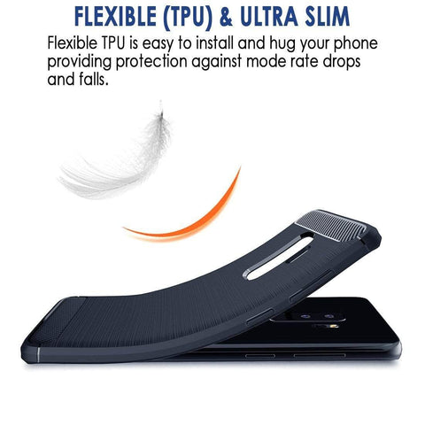 Image of REALIKE® Samsung S9 Plus Back Cover, Branded Case With Ultimate Protection From Drops, Flexible Carbon Fiber Back Cover For Samsung Galaxy S9 Plus-2018