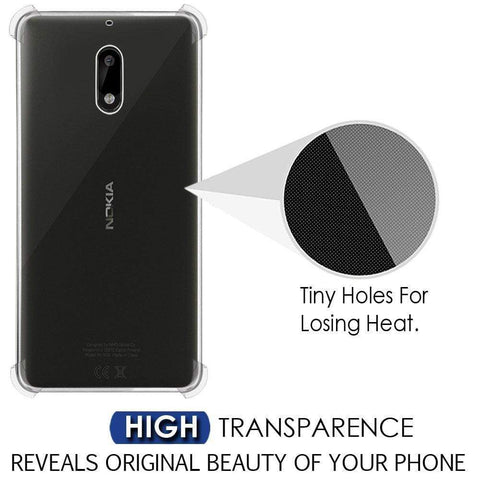 Image of Realike Shockproof Crystal Transparent Back Case For Nokia 6