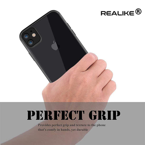 Image of REALIKE Special Design iPhone 11 Case, Anti Scratch Back Cover for iPhone 11 (Clear/Black)