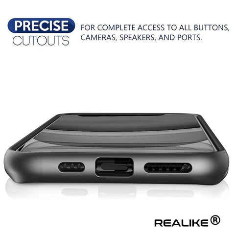 Image of REALIKE Special Design iPhone 11 Case, Anti Scratch Back Cover for iPhone 11 (Clear/Black)