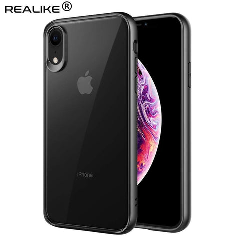 Image of REALIKE® Specially Designed iPhone XR Back Cover, Branded Case with Ultimate Protection, Premium Quality Transparent Case for iPhone XR (iPhone XR, Clear Black)