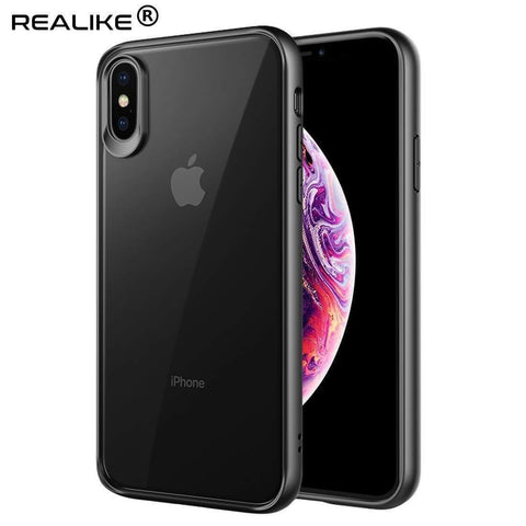 Image of REALIKE® Specially Designed iPhone Xs Back Cover, Branded Case with Ultimate Protection, Premium Quality Transparent Case for iPhone Xs