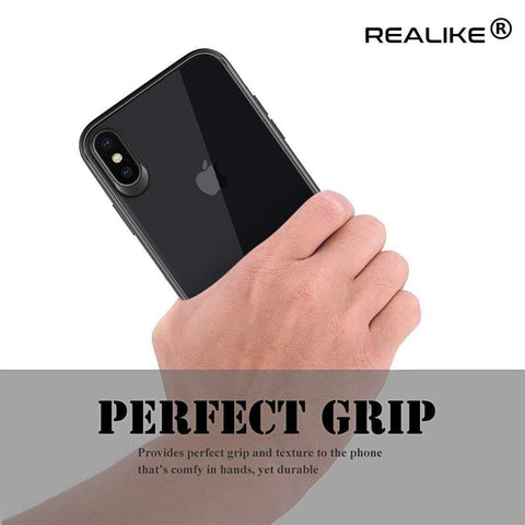 Image of REALIKE® Specially Designed iPhone Xs Back Cover, Branded Case with Ultimate Protection, Premium Quality Transparent Case for iPhone Xs