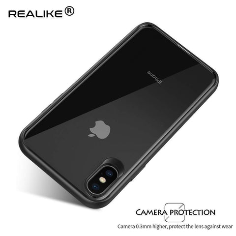 Image of REALIKE® Specially Designed iPhone Xs Back Cover, Branded Case with Ultimate Protection, Premium Quality Transparent Case for iPhone Xs