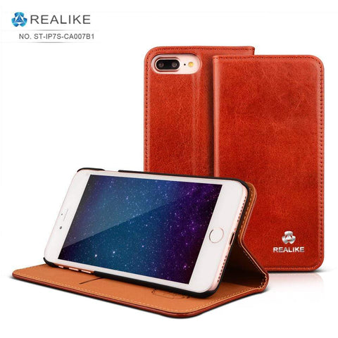 Image of REALIKE® Specially Designed Leather Cover, Case with Ultimate Protection, Premium Quality Case for iPhone 8