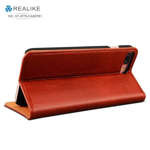 Image of REALIKE® Specially Designed Leather Cover, Case with Ultimate Protection, Premium Quality Case for iPhone 8