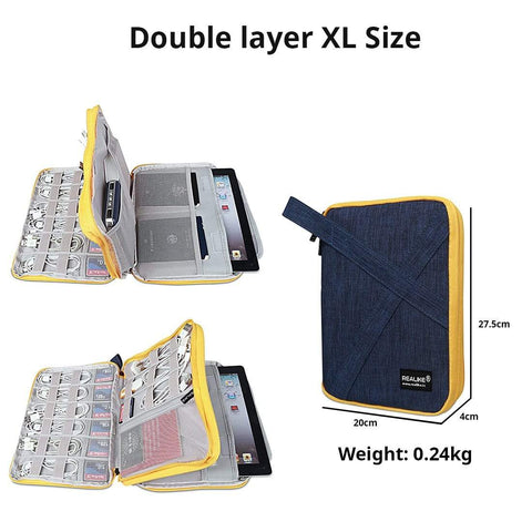 Image of REALIKE Travel Cable Organizer, Single Layer Electronic Accessories Organizer for Cord, Hard Drive, Earphone, Power Bank and Others