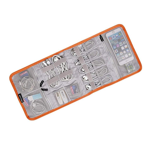 Image of REALIKE® Travel Organizer, 4 Folders Electronic Accessories Organizer for Cord, Hard Drive, Earphone, Power Bank and Others