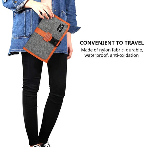 Image of REALIKE® Travel Organizer, 4 Folders Electronic Accessories Organizer for Cord, Hard Drive, Earphone, Power Bank and Others