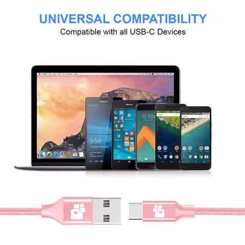 Image of REALIKE® Type C USB Data Cable, High Speed Data Transfer & Charging, Durable Nylon Braided Cable for Type C Compatible Devices.1 Meter Length {1 Year Warranty}