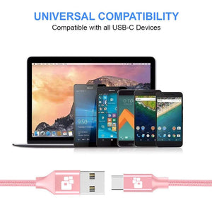 REALIKE® Type C USB Data Cable, High Speed Data Transfer & Charging, Durable Nylon Braided Cable for Type C Compatible Devices.1 Meter Length {1 Year Warranty}